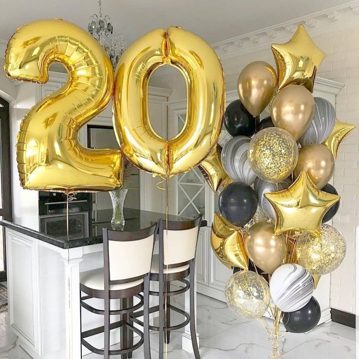 Фольгированный шар Золотая Цифра в Самаре