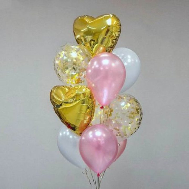 Облако шаров "Рози голд" в Самаре