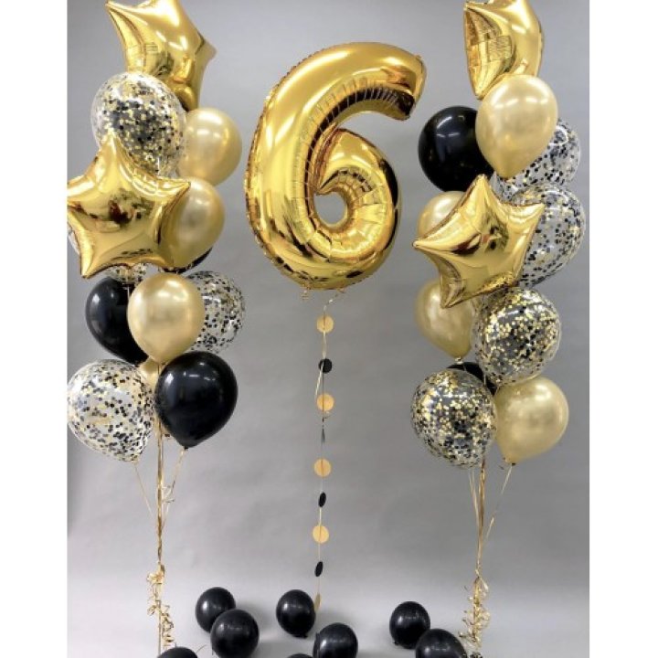 Цифра с фонтанами шаров  в Самаре