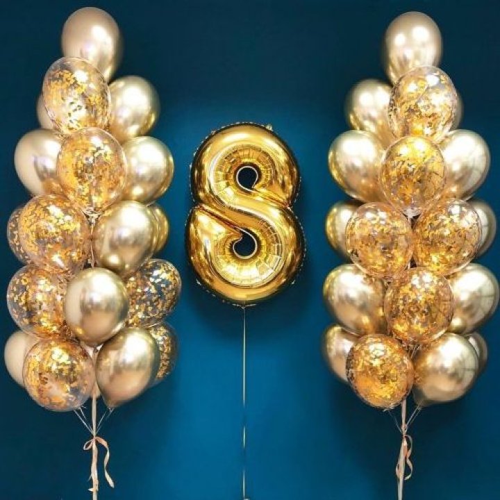 Цифра с фонтанами шаров  в Самаре