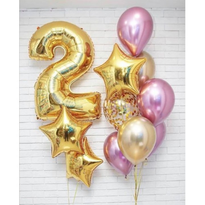 Цифра с фонтанами шаров  в Самаре