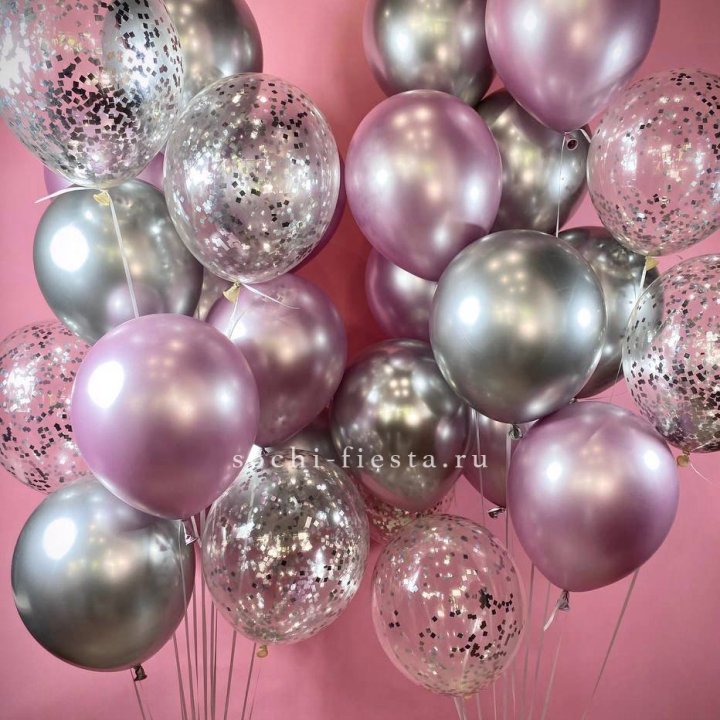 Фонтан шаров "Сильвер пинк" в Самаре