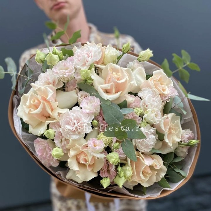  Букет кремовых роз "Мокко" в Самаре