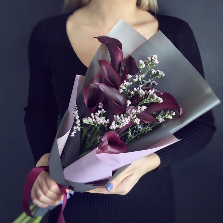 Букет фиолетовых калл в Самаре