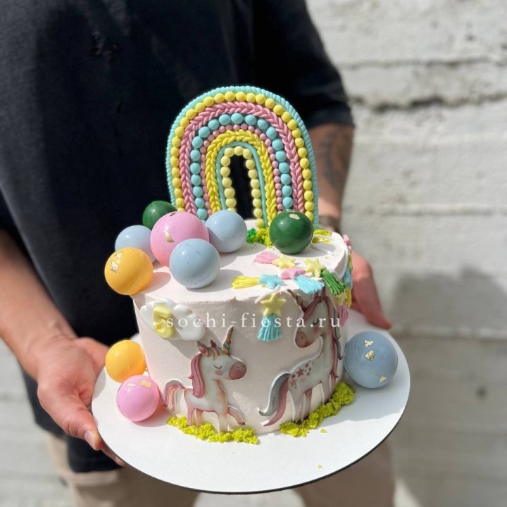 Торт "Радуга с единорогом" в Самаре