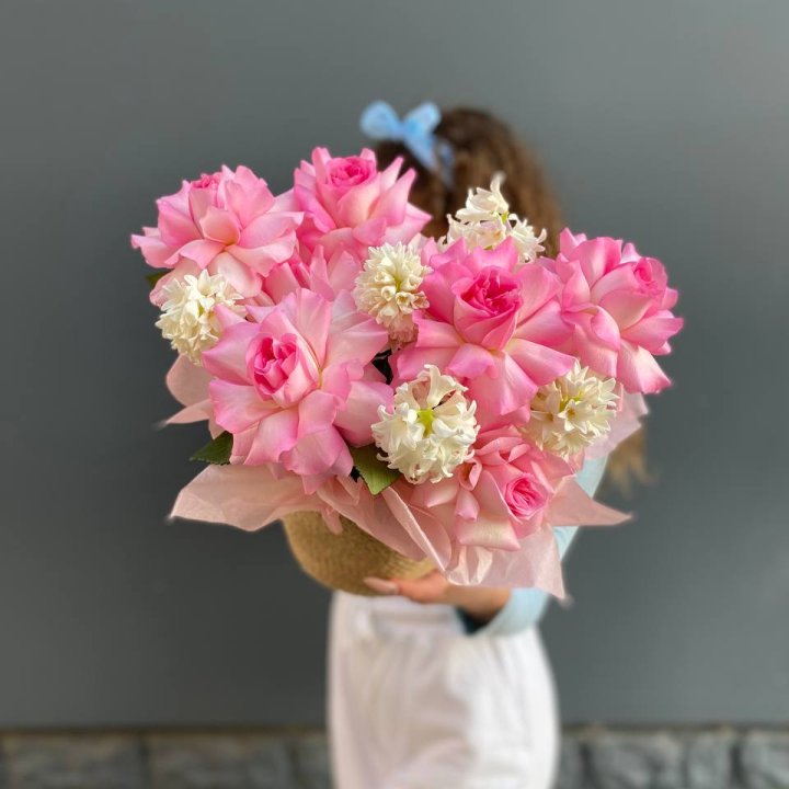 Дуо розы и гиацинты в Самаре