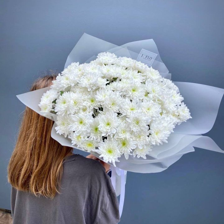 Букет хризантем "Белая снежинка" в Самаре