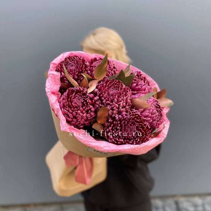 7 Хризантем Бигуди в золоте в Самаре