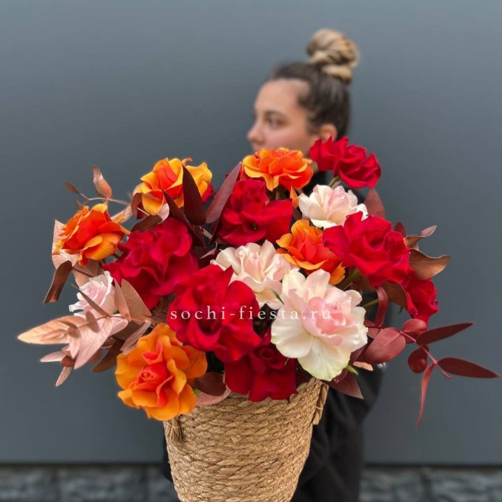 Авторский бокс "Роксана" в джутовом кашпо в Самаре