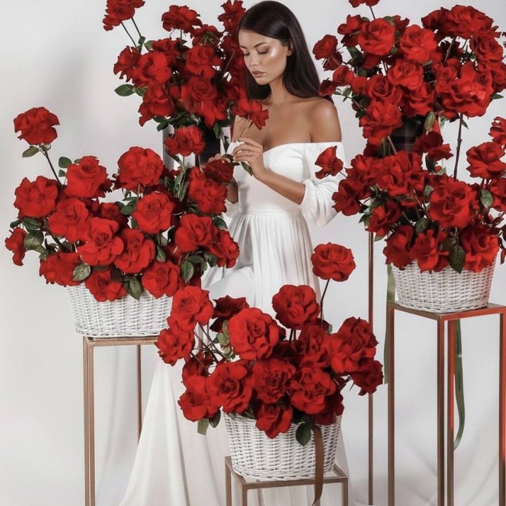 Сет из красных французских роз в Самаре