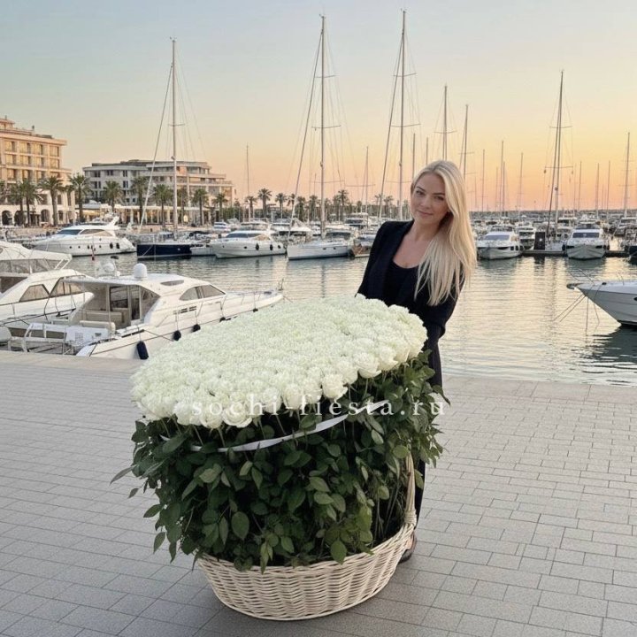 301 высокая роза в корзине в Самаре