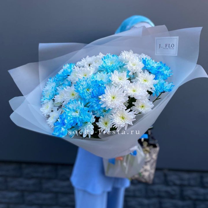 Букет хризантем "Голубая снежинка" в Самаре