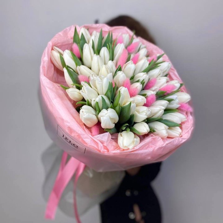 51 белый тюльпан "Рози" в Самаре