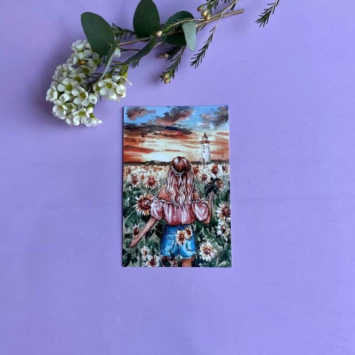 Открытка к букету "Подсолнух" в Самаре