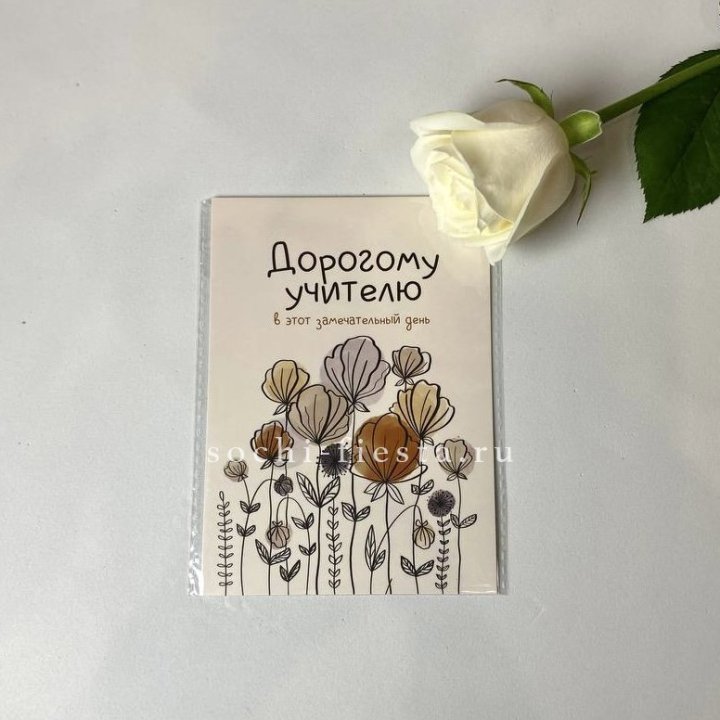 Открытка к букету "Дорогому учителю" в Самаре