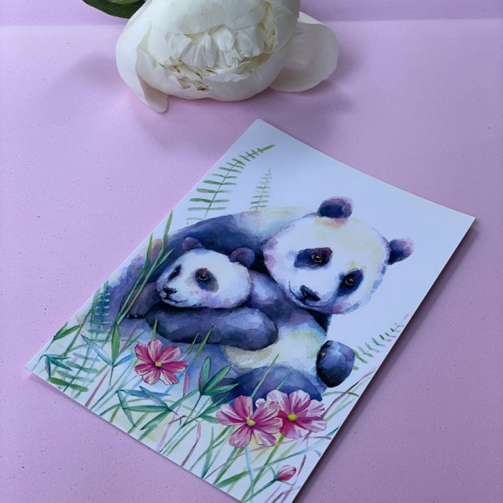 Открытка к букету "Объятие Панды" в Самаре