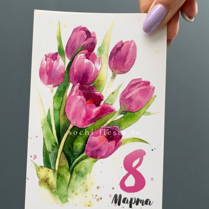 Открытка к букету "8 марта!" в Самаре