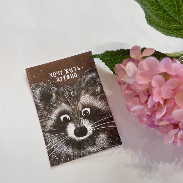 Открытка к букету "Енотик" в Самаре