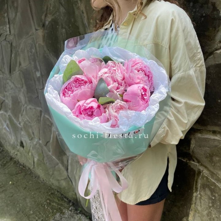 7 зефирных пионов в фоамиране в Самаре