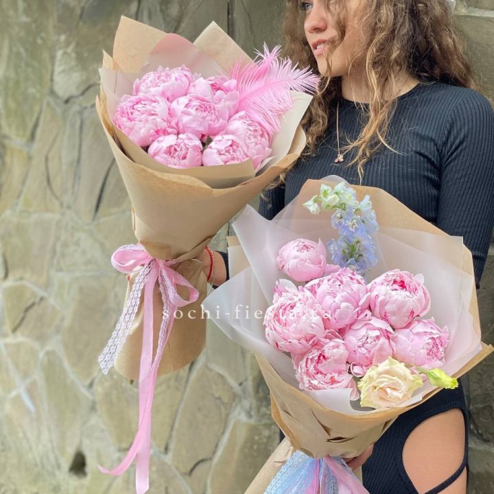 7 зефирных пионов  в Самаре