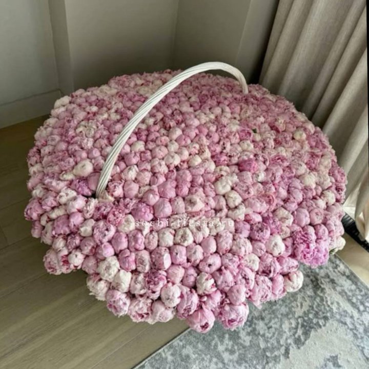 Корзина 555 пионов в Самаре