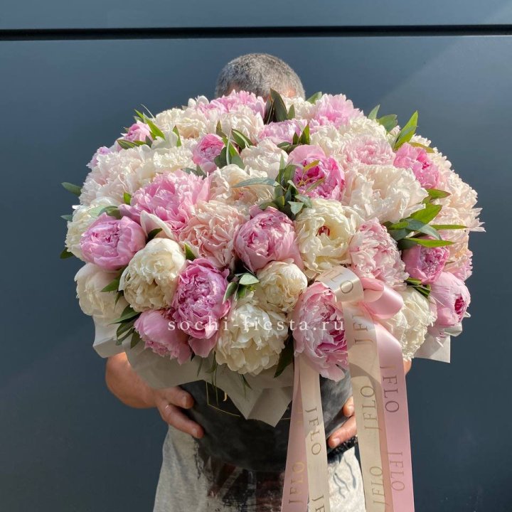 51 пионов в боксе в Самаре