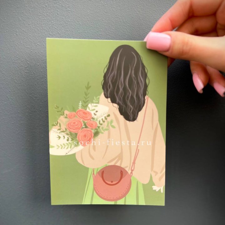 Открытка к букету "Потрясающая девушка" в Самаре