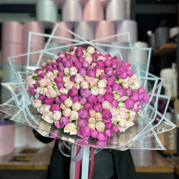 101 кустовая пионовидная роза в Самаре