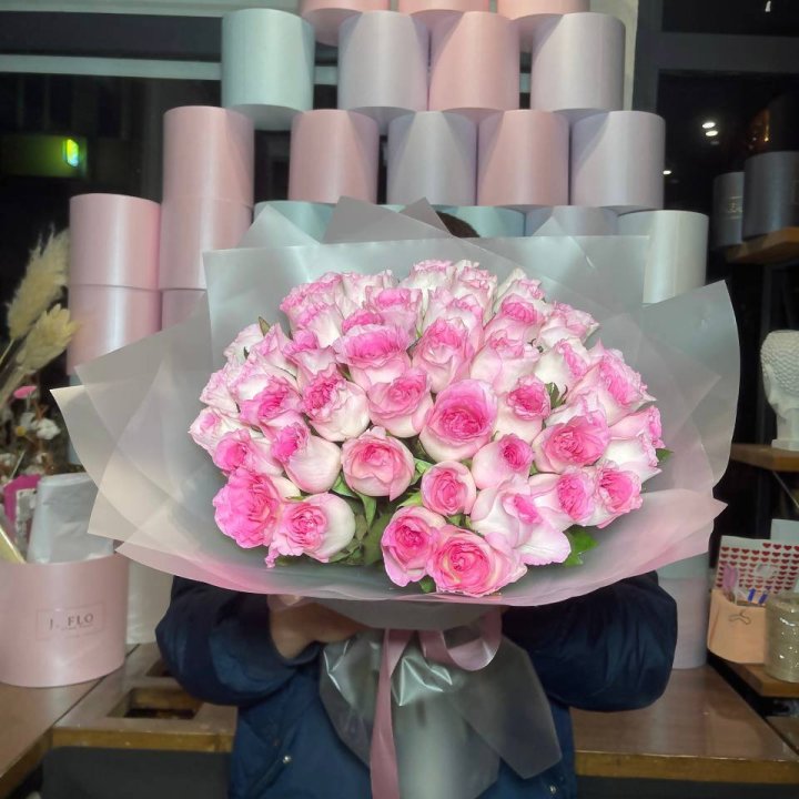  51 розовых роз в Самаре
