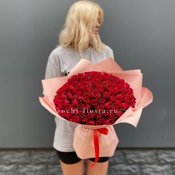 101  красная кенийская роза  в Самаре