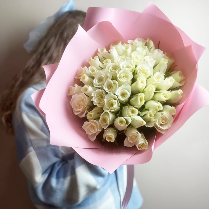 Букет из 51 белой розы (Кения) в Самаре