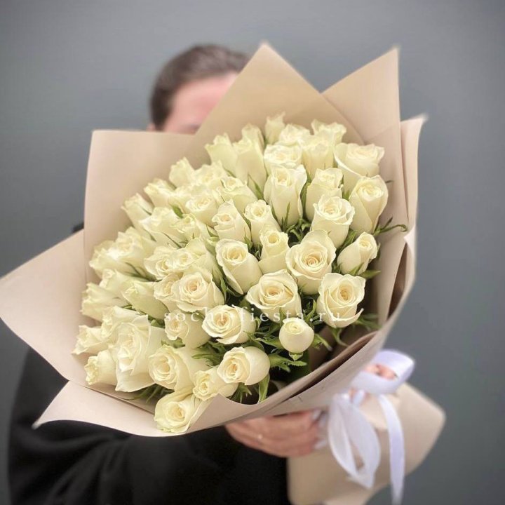 51 белая кенийская роза  в Самаре