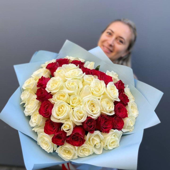 51 роза "Сердце" в Самаре