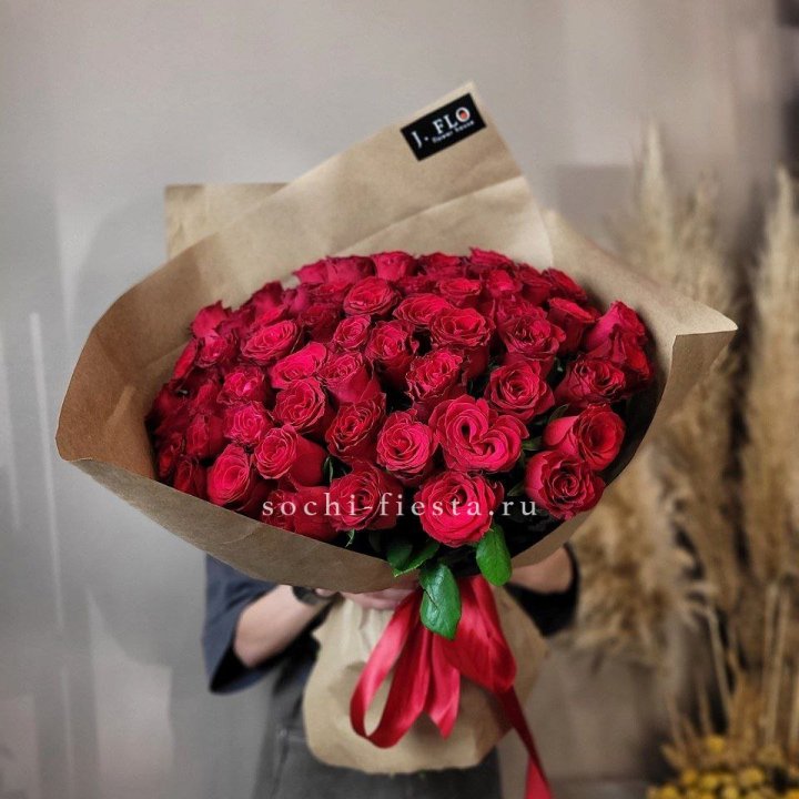 63 красных роз вайт в Самаре