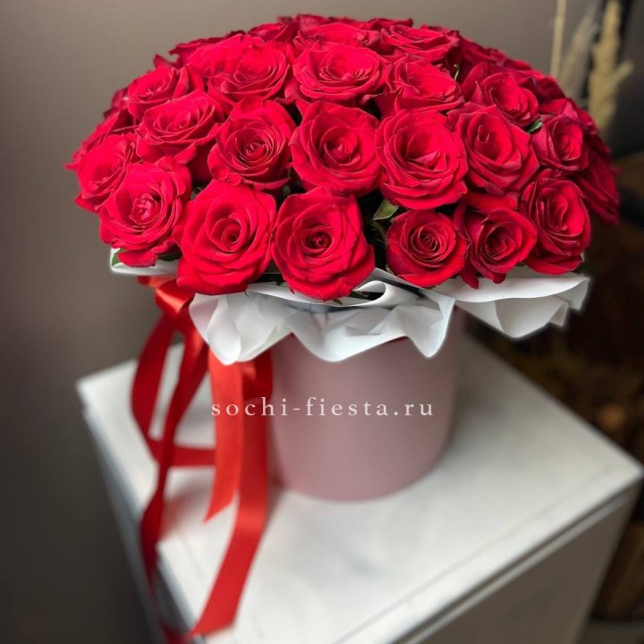 Красные розы 51шт  в коробке в Самаре