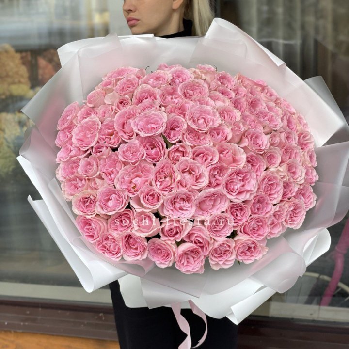 101 нежно-розовая роза в Самаре