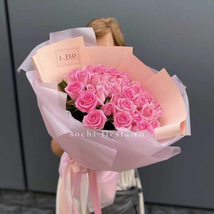 33 Розовые розы в Самаре