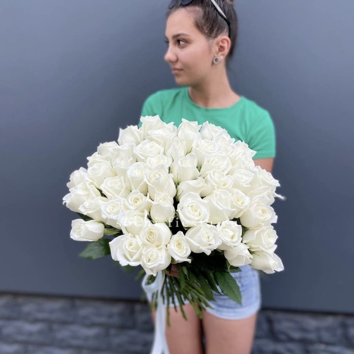 51 белая роза в Самаре