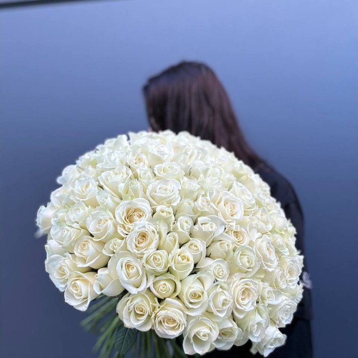 Охапка из 101 белой розы  в Самаре