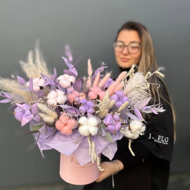 Авторский бокс с сухоцветами №4 в Самаре