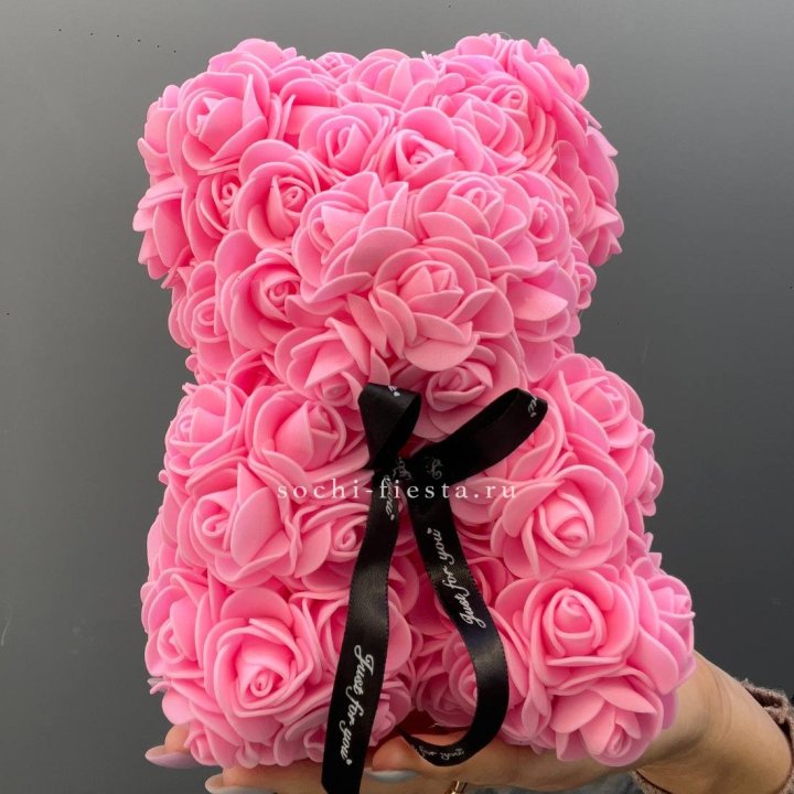 Игрушка медведь из розовых роз в Самаре