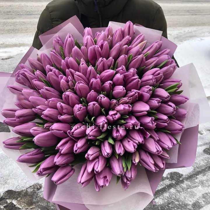 101 сиреневый тюльпан в Самаре